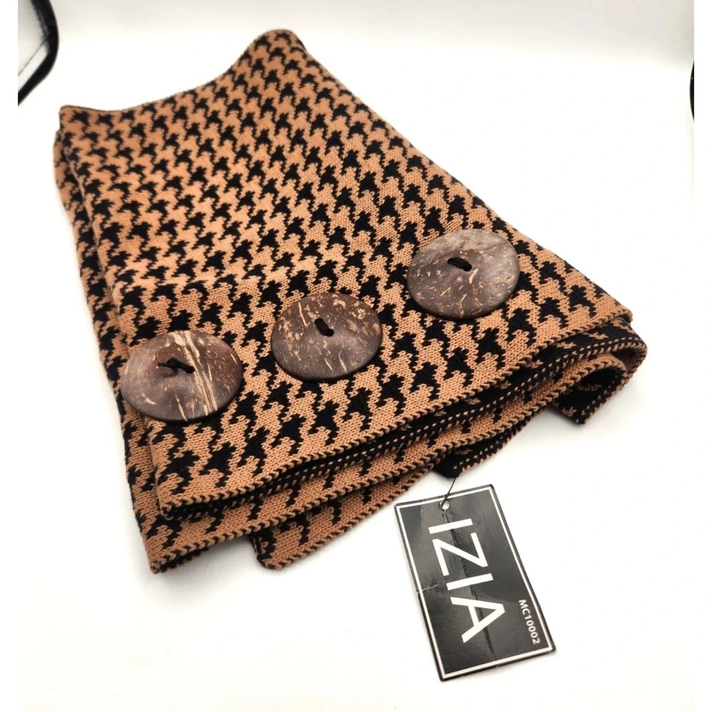 Izia Capelet Brown Black Sweater Scarf Wrap Shawl Isabel Marant New w/tags